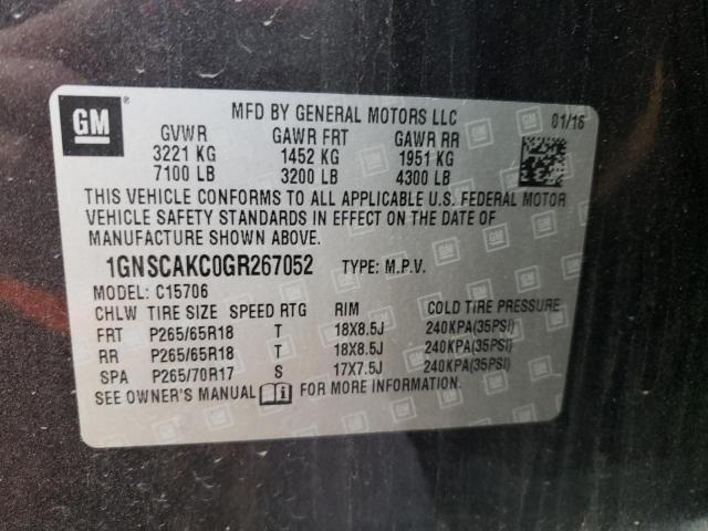 Photo 10 from auction – 2016 CHEVROLET TAHOE C150 with VIN 1GNSCAKC0GR267052