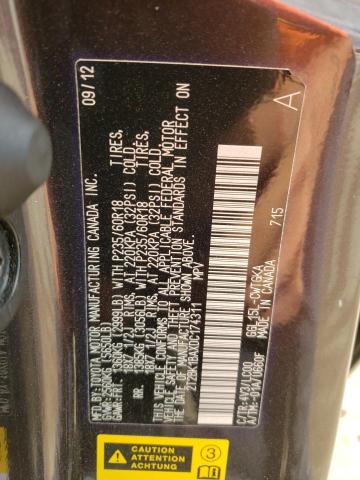 Foto 10 de la subasta – 2013 LEXUS RX 350 BAS con VIN 2T2BK1BAXDC174311