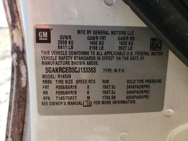 Photo 10 from auction – 2012 BUICK ENCLAVE with VIN 5GAKRCED3CJ133363