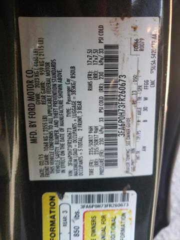Photo 10 from auction – 2015 FORD FUSION SE with VIN 3FA6P0H73FR260673