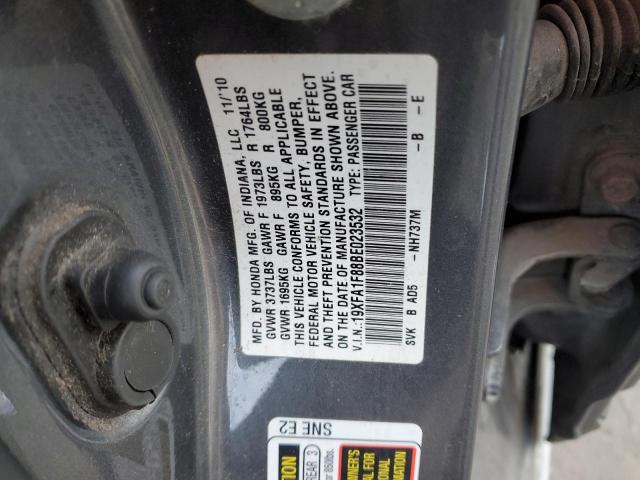 Photo 10 from auction – 2011 HONDA CIVIC EX with VIN 19XFA1F88BE023532