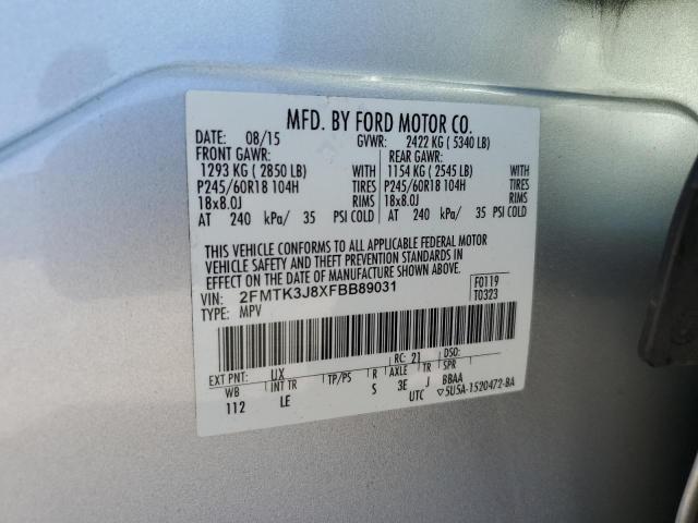 Photo 10 from auction – 2015 FORD EDGE SEL with VIN 2FMTK3J8XFBB89031