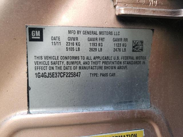Photo 10 from auction – 2012 BUICK LACROSSE T with VIN 1G4GJ5E37CF225847