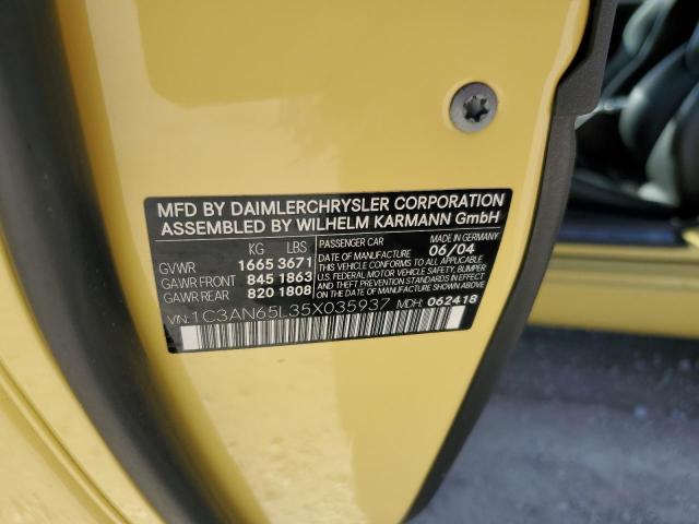 Photo 10 from auction – 2005 CHRYSLER CROSSFIRE with VIN 1C3AN65L35X035937