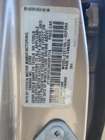 Photo 10 from auction – 1998 TOYOTA COROLLA VE with VIN 2T1BR12E3WC091714