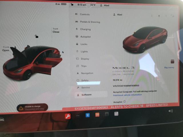 Photo 8 from auction – 2021 TESLA MODEL 3 with VIN 5YJ3E1EB6MF906563