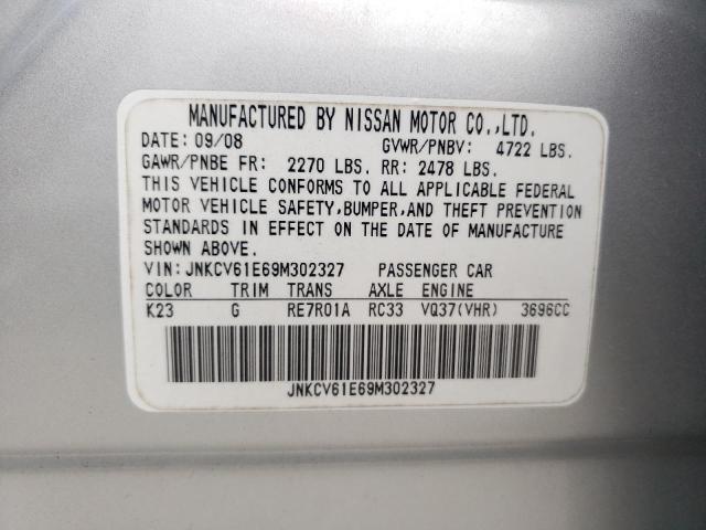 Photo 10 from auction – 2009 INFINITI G37 BASE with VIN JNKCV61E69M302327