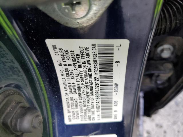 Photo 10 from auction – 2009 HONDA CIVIC EX with VIN 1HGFA16809L026122