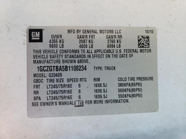 Photo 10 from auction – 2011 CHEVROLET EXPRESS G3 with VIN 1GCZGTBA5B1108234