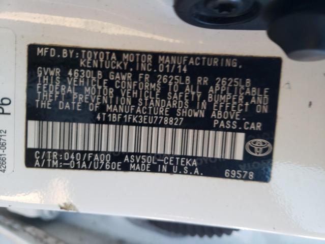 Photo 10 from auction – 2014 TOYOTA CAMRY L with VIN 4T1BF1FK3EU778827