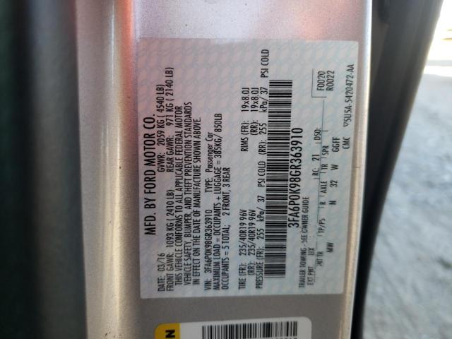 Photo 10 from auction – 2016 FORD FUSION TIT with VIN 3FA6P0K98GR363910