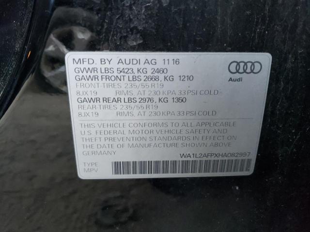 Photo 10 from auction – 2017 AUDI Q5 PREMIUM with VIN WA1L2AFPXHA082997