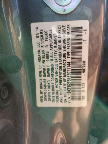 Photo 10 from auction – 2014 HONDA CIVIC LX with VIN 19XFB2F51EE071144