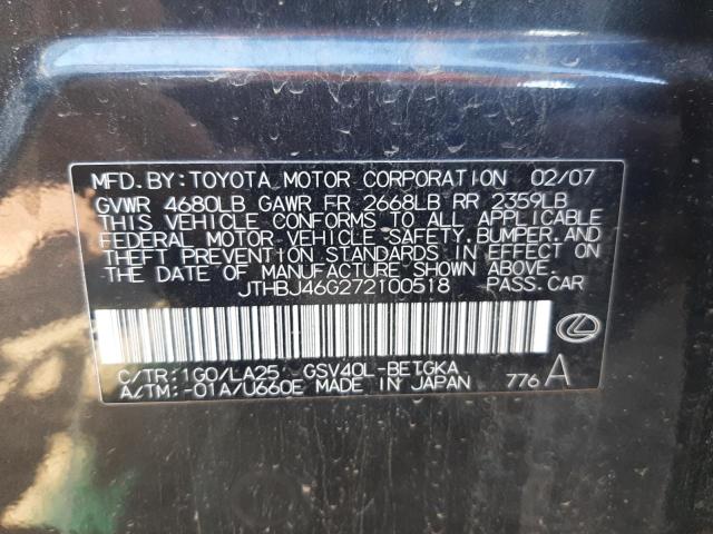 Фото 10 с аукциона – 2007 LEXUS ES 350 с VIN JTHBJ46G272100518