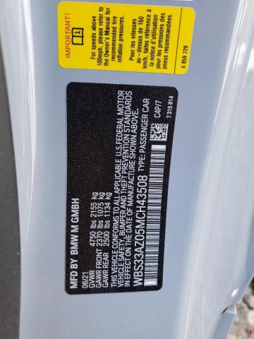 Photo 10 from auction – 2021 BMW M4 COMPETI with VIN WBS33AZ05MCH43508