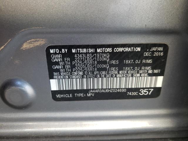 Photo 10 from auction – 2017 MITSUBISHI OUTLANDER with VIN JA4AR3AU6HZ024690