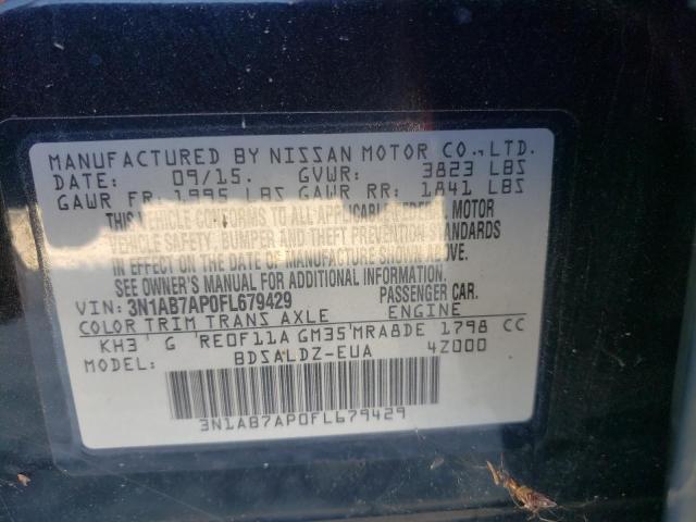 Photo 10 from auction – 2015 NISSAN SENTRA S with VIN 3N1AB7AP0FL679429