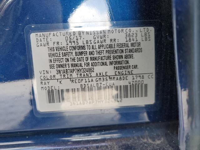 Photo 10 from auction – 2017 NISSAN SENTRA S with VIN 3N1AB7AP7HY324862