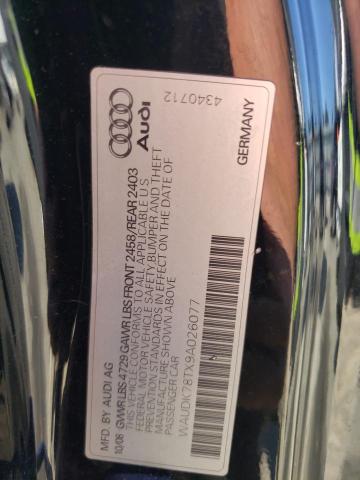 Photo 10 from auction – 2009 AUDI A5 QUATTRO with VIN WAUDK78TX9A026077