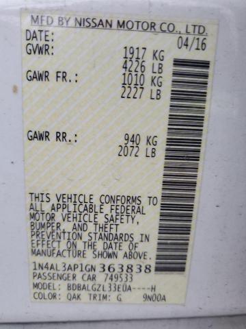 Photo 10 from auction – 2016 NISSAN ALTIMA 2.5 with VIN 1N4AL3AP1GN363838