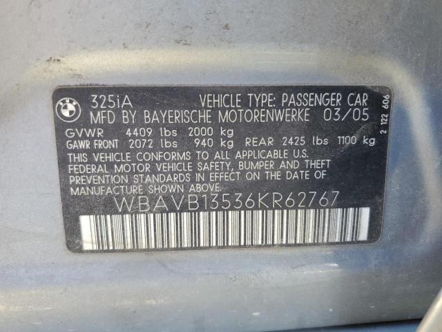 Photo 10 from auction – 2006 BMW 325 I with VIN WBAVB13536KR62767