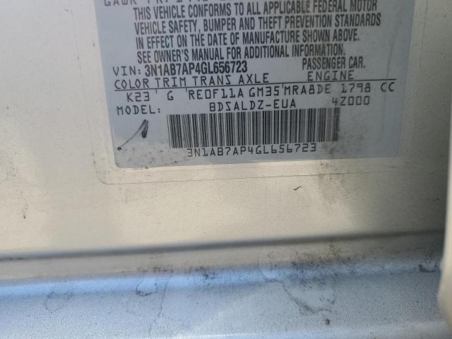 Photo 10 from auction – 2016 NISSAN SENTRA S with VIN 3N1AB7AP4GL656723