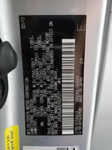 Photo 10 from auction – 2012 TOYOTA 4RUNNER SR with VIN JTEZU5JR3C5039271