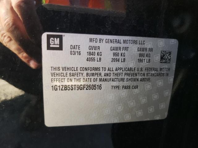 Photo 10 from auction – 2016 CHEVROLET MALIBU LS with VIN 1G1ZB5ST9GF260516