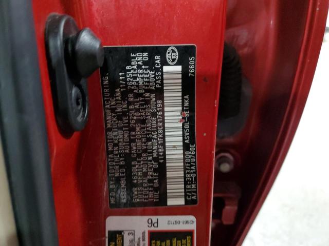 Photo 10 from auction – 2012 TOYOTA CAMRY BASE with VIN 4T4BF1FK8CR176198