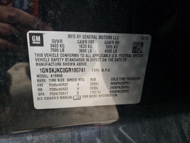 Photo 10 from auction – 2016 CHEVROLET SUBURBAN K with VIN 1GNSKJKC0GR180741
