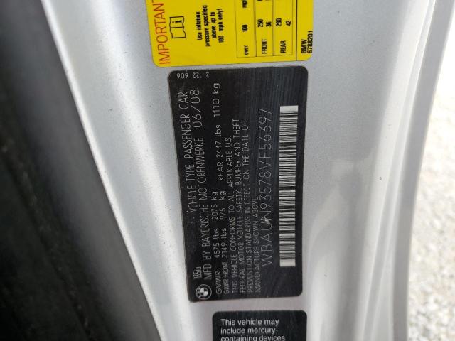 Photo 10 from auction – 2008 BMW 135 I with VIN WBAUN93578VF56397