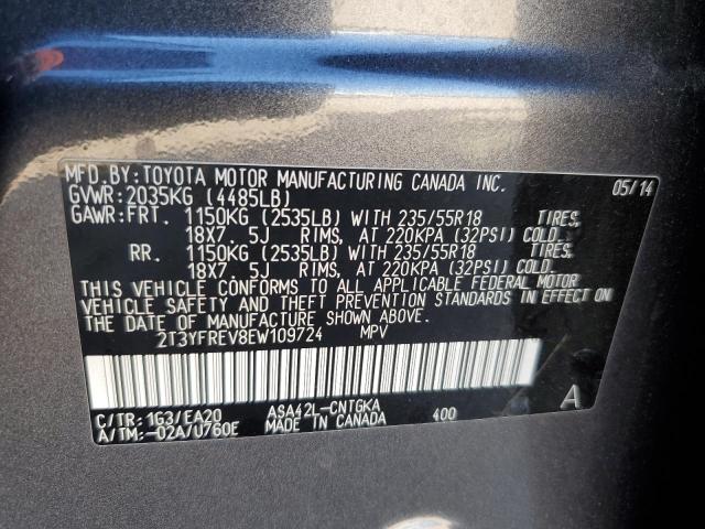 Photo 10 from auction – 2014 TOYOTA RAV4 LIMIT with VIN 2T3YFREV8EW109724