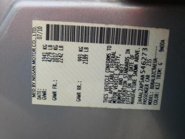 Photo 10 from auction – 2010 NISSAN ALTIMA BAS with VIN 1N4AL2AP5AN546273
