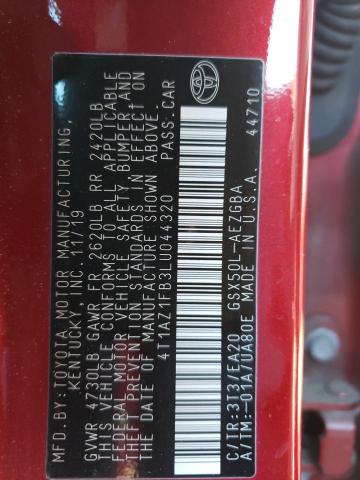 Photo 10 from auction – 2020 TOYOTA AVALON XLE with VIN 4T1AZ1FB3LU044320