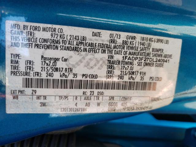 Photo 10 from auction – 2013 FORD FOCUS SE with VIN 1FADP3F27DL240941