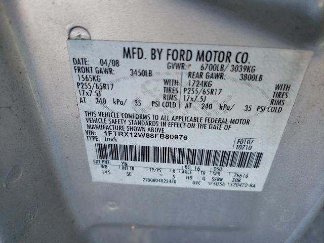 Photo 10 from auction – 2008 FORD F150 with VIN 1FTRX12W88FB80976