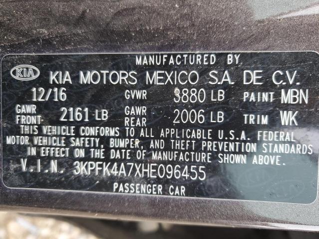 Photo 10 from auction – 2017 KIA FORTE LX with VIN 3KPFK4A7XHE096455