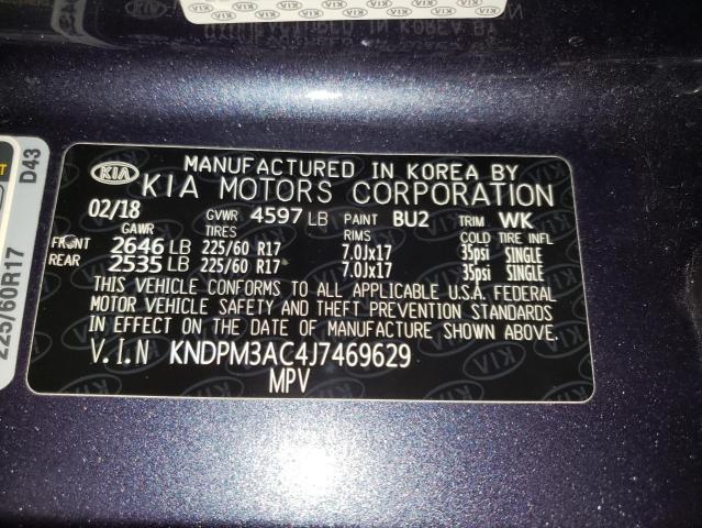 Photo 10 from auction – 2018 KIA SPORTAGE with VIN KNDPM3AC4J7469629