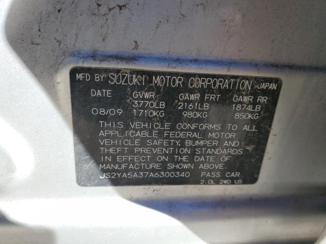 Photo 10 from auction – 2010 SUZUKI SX4 with VIN JS2YA5A37A6300340