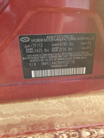 Photo 10 from auction – 2013 HYUNDAI SONATA SE with VIN 5NPEC4AC9DH552778