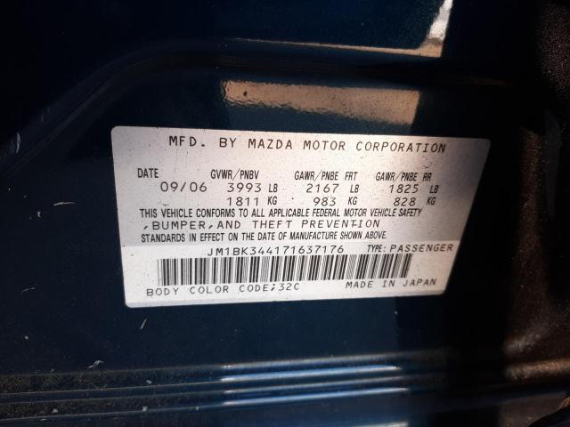 Photo 10 from auction – 2007 MAZDA 3 with VIN JM1BK344171637176