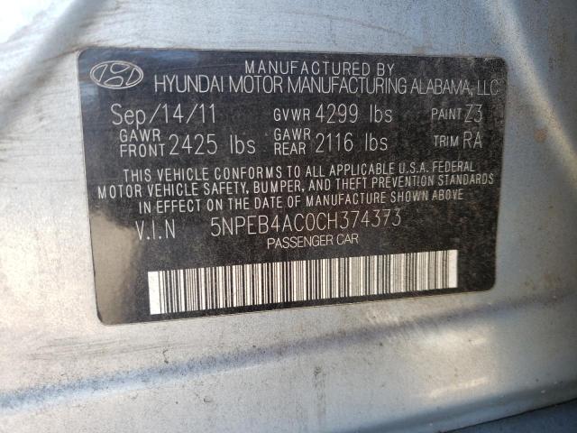 Photo 10 from auction – 2012 HYUNDAI SONATA GLS with VIN 5NPEB4AC0CH374373