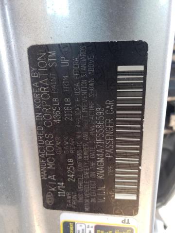 Photo 10 from auction – 2015 KIA OPTIMA LX with VIN KNAGM4A71F5586593
