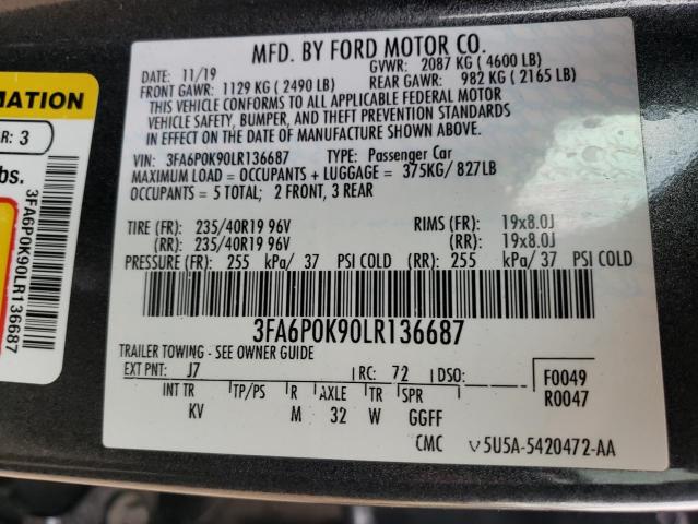Photo 10 from auction – 2020 FORD FUSION TIT with VIN 3FA6P0K90LR136687