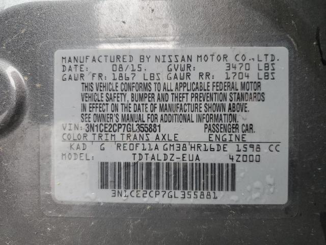 Photo 10 from auction – 2016 NISSAN VERSA NOTE with VIN 3N1CE2CP7GL355881