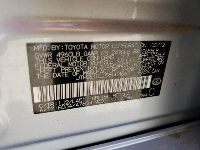 Photo 10 from auction – 2013 LEXUS GS 350 with VIN JTHCE1BL2D5004067
