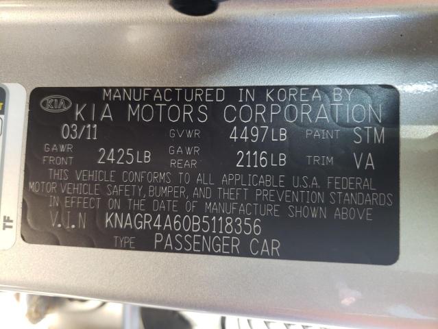 Foto 10 de la subasta – 2011 KIA OPTIMA SX con VIN KNAGR4A60B5118356