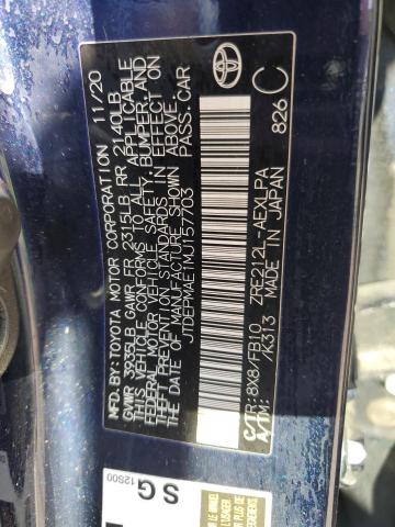 Photo 10 from auction – 2021 TOYOTA COROLLA LE with VIN JTDEPMAE1MJ157703