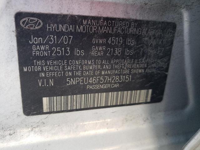 Photo 10 from auction – 2007 HYUNDAI SONATA SE with VIN 5NPEU46F57H283151