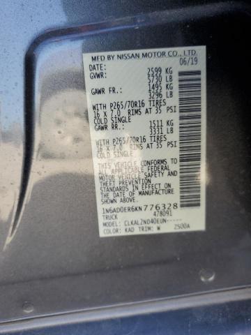 Photo 10 from auction – 2019 NISSAN FRONTIER S with VIN 1N6AD0ER6KN776328